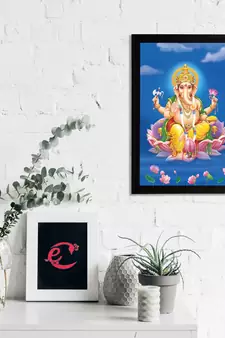 eCraftIndia Lord Ganesha Satin Matt Texture UV Art Painting