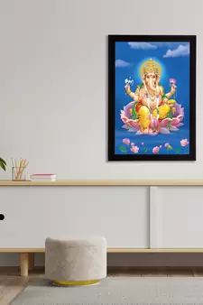 eCraftIndia Lord Ganesha Satin Matt Texture UV Art Painting