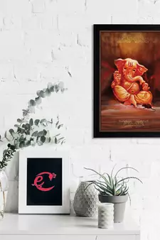eCraftIndia Lord Ganesha Satin Matt Texture UV Art Painting