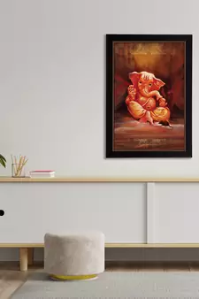 eCraftIndia Lord Ganesha Satin Matt Texture UV Art Painting