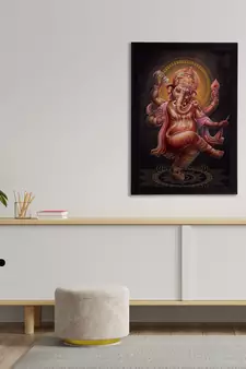 eCraftIndia Lord Ganesha Satin Matt Texture UV Art Painting