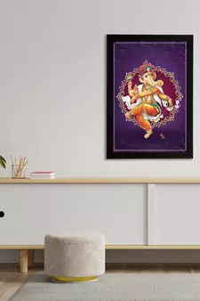 eCraftIndia Lord Ganesha Satin Matt Texture UV Art Painting
