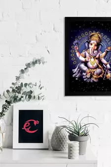 eCraftIndia Lord Ganesha Satin Matt Texture UV Art Painting