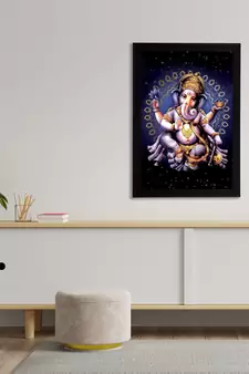 eCraftIndia Lord Ganesha Satin Matt Texture UV Art Painting
