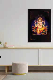 eCraftIndia Lord Ganesha Satin Matt Texture UV Art Painting