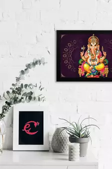 eCraftIndia Lord Ganesha Satin Matt Texture UV Art Painting