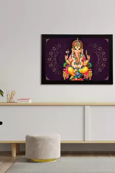eCraftIndia Lord Ganesha Satin Matt Texture UV Art Painting