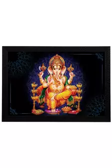 eCraftIndia Lord Ganesha Satin Matt Texture UV Art Painting