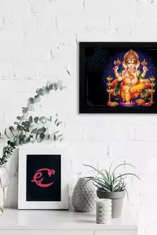 eCraftIndia Lord Ganesha Satin Matt Texture UV Art Painting
