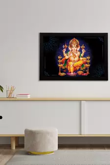 eCraftIndia Lord Ganesha Satin Matt Texture UV Art Painting