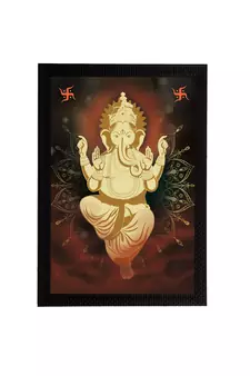 eCraftIndia Lord Ganesha Satin Matt Texture UV Art Painting