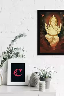 eCraftIndia Lord Ganesha Satin Matt Texture UV Art Painting