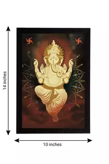 eCraftIndia Lord Ganesha Satin Matt Texture UV Art Painting