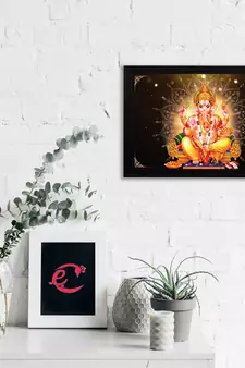 eCraftIndia Lord Ganesha Satin Matt Texture UV Art Painting