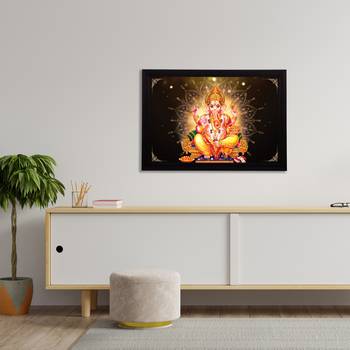eCraftIndia Lord Ganesha Satin Matt Texture UV Art Painting 3