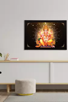 eCraftIndia Lord Ganesha Satin Matt Texture UV Art Painting