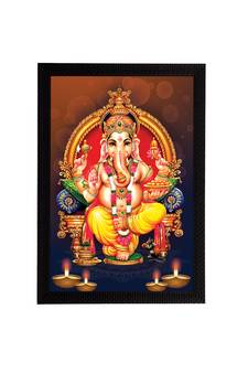 eCraftIndia Lord Ganesha Satin Matt Texture UV Art Painting
