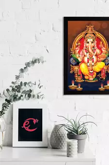 eCraftIndia Lord Ganesha Satin Matt Texture UV Art Painting