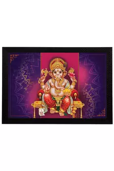 eCraftIndia Lord Ganesha Satin Matt Texture UV Art Painting