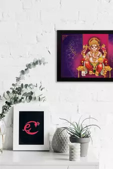 eCraftIndia Lord Ganesha Satin Matt Texture UV Art Painting