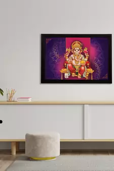 eCraftIndia Lord Ganesha Satin Matt Texture UV Art Painting