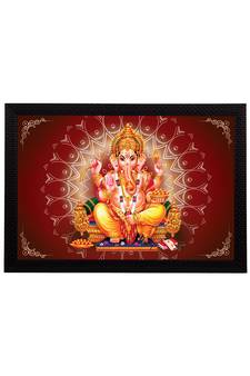 eCraftIndia Lord Ganesha Satin Matt Texture UV Art Painting