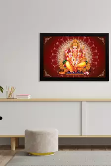 eCraftIndia Lord Ganesha Satin Matt Texture UV Art Painting
