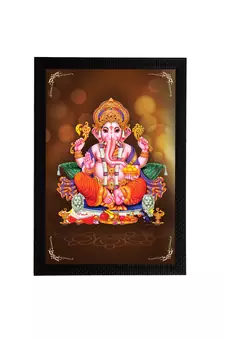 eCraftIndia Lord Ganesha Satin Matt Texture UV Art Painting