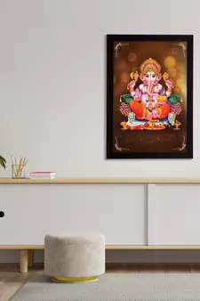 eCraftIndia Lord Ganesha Satin Matt Texture UV Art Painting