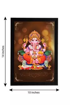 eCraftIndia Lord Ganesha Satin Matt Texture UV Art Painting