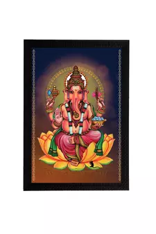 eCraftIndia Lord Ganesha Satin Matt Texture UV Art Painting