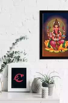 eCraftIndia Lord Ganesha Satin Matt Texture UV Art Painting
