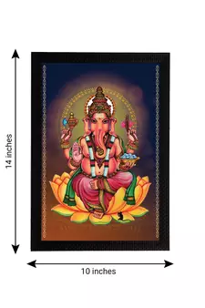 eCraftIndia Lord Ganesha Satin Matt Texture UV Art Painting