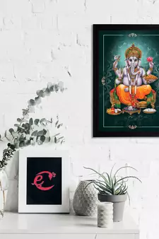 eCraftIndia Lord Ganesha Satin Matt Texture UV Art Painting