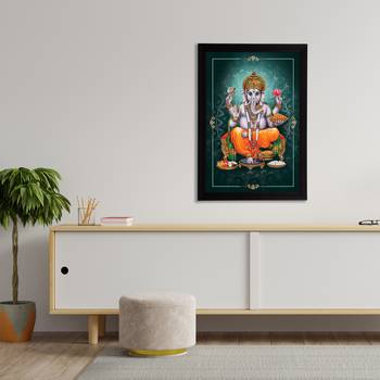 eCraftIndia Lord Ganesha Satin Matt Texture UV Art Painting 3