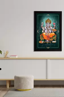 eCraftIndia Lord Ganesha Satin Matt Texture UV Art Painting