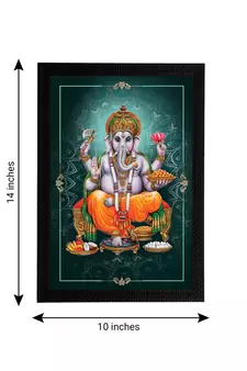 eCraftIndia Lord Ganesha Satin Matt Texture UV Art Painting
