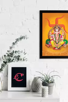 eCraftIndia Lord Ganesha Satin Matt Texture UV Art Painting