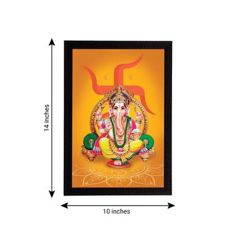 eCraftIndia Lord Ganesha Satin Matt Texture UV Art Painting 4