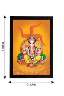 eCraftIndia Lord Ganesha Satin Matt Texture UV Art Painting