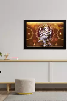 eCraftIndia Lord Ganesha Satin Matt Texture UV Art Painting