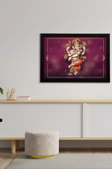 eCraftIndia Lord Ganesha Satin Matt Texture UV Art Painting