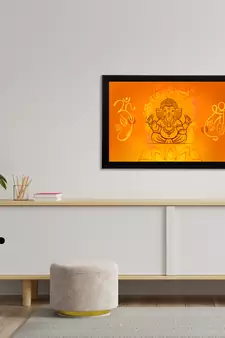 eCraftIndia Lord Ganesha Satin Matt Texture UV Art Painting