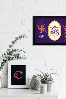 eCraftIndia Lord Ganesha Satin Matt Texture UV Art Painting