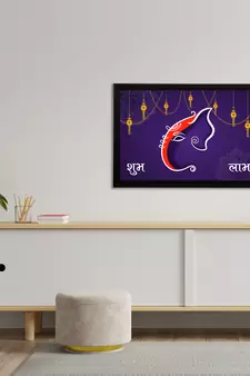 eCraftIndia Lord Ganesha Satin Matt Texture UV Art Painting
