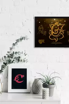 eCraftIndia Lord Ganesha Satin Matt Texture UV Art Painting