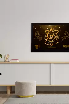 eCraftIndia Lord Ganesha Satin Matt Texture UV Art Painting