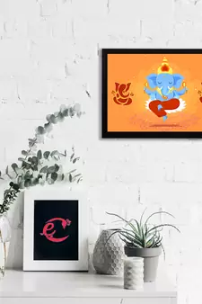 eCraftIndia Lord Ganesha Satin Matt Texture UV Art Painting