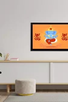 eCraftIndia Lord Ganesha Satin Matt Texture UV Art Painting