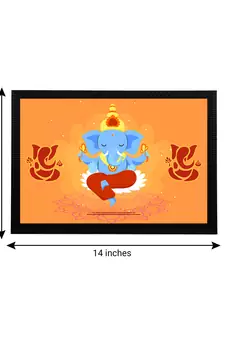 eCraftIndia Lord Ganesha Satin Matt Texture UV Art Painting